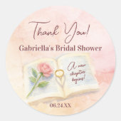 New Chapter Pink Storybookブライダルシャワー有難う ラウンドシール (正面)