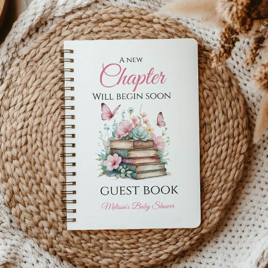 New Chapter Pink Storybook Guest Book Baby Shower ノートブック