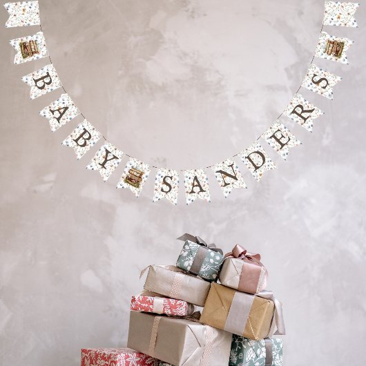 New Chapter - Stack of books wildflowers 'ベビーX' バンティングフラッグ