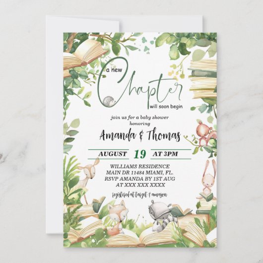 New Chapter Storybook Baby Shower 招待状 (正面)