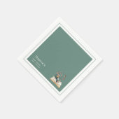  New Chapter Storybook Baby Shower Green Sage  スタンダードカクテルナプキン (角)