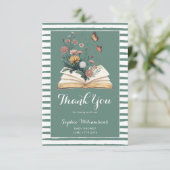 New Chapter Storybook Book Flowers Baby Shower  サンキューカード (スタンド正面)