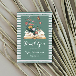 New Chapter Storybook Book Flowers Baby Shower  サンキューカード