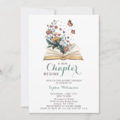 New Chapter Storybook Book Flowers Baby Shower  招待状 (正面)