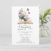 New Chapter Storybook Book Flowers Baby Shower  招待状 (スタンド正面)