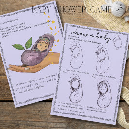 New Chapter Storybook Draw a Baby Shower Game Card 招待状