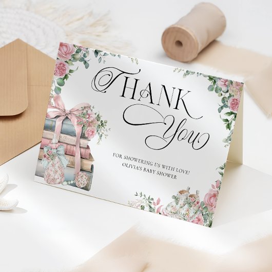New Chapter Storybook Girl Baby Shower Thank You サンキューカード