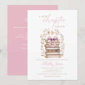 New Chapter Storybook Pink Baby Shower All In One 招待状 (正面/裏面)