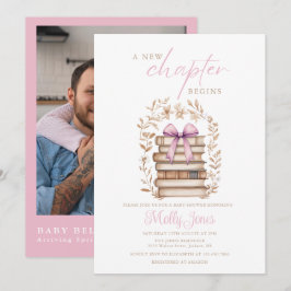 New Chapter Storybook Pink Baby Shower Photo 招待状