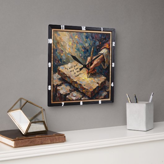 New Covenant: Law Inscribed スクエア壁時計 (オフィス)