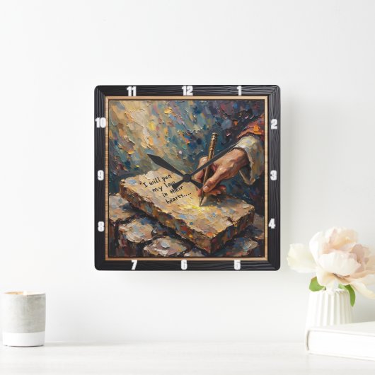 New Covenant: Law Inscribed スクエア壁時計 (ホーム)