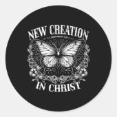 New Creation In Christ, Boho Christian, Western Fa ラウンドシール (正面)