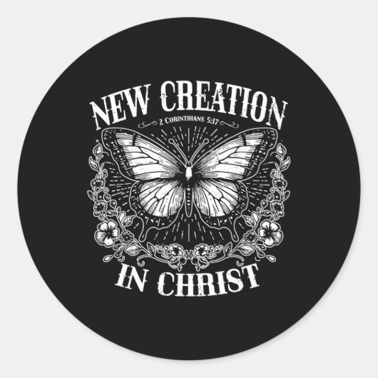 New Creation In Christ, Boho Christian, Western Fa ラウンドシール (正面)