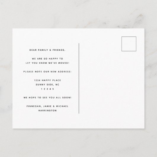 NEW CRIBシンプルベビー写真モダン移ミニマル動 案内ポストカード (裏面)