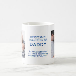 New Dad 2ベビーカスタム写真と誕生の詳細 コーヒーマグカップ