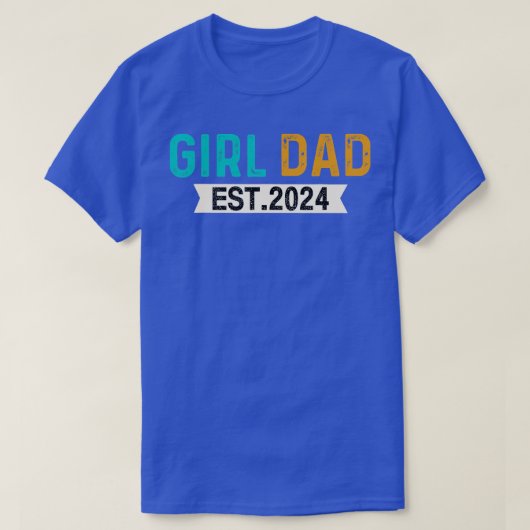 New Dad 2024女の子パパの妊娠の発表 Tシャツ (デザイン正面)