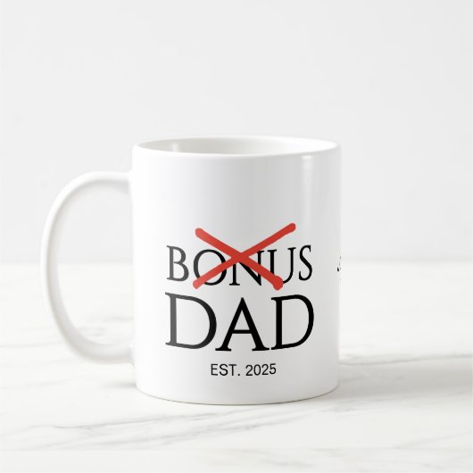 New DAD Adopted BONUS DAD Established コーヒーマグカップ (左)