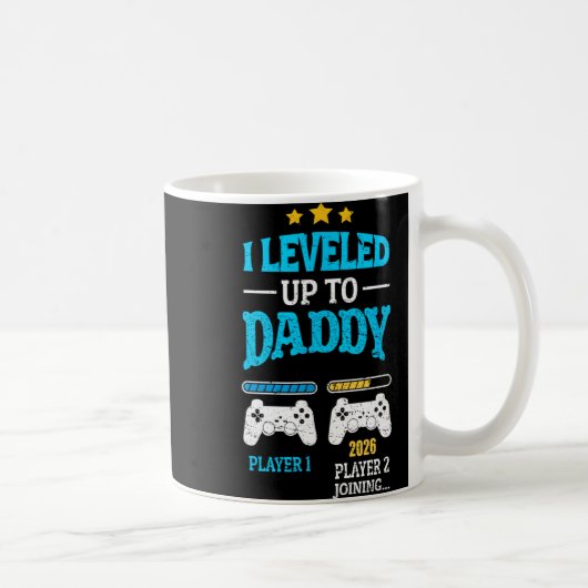 New Dad Fathers Day Leveled Up To Daddy 2026 Level コーヒーマグカップ (右)