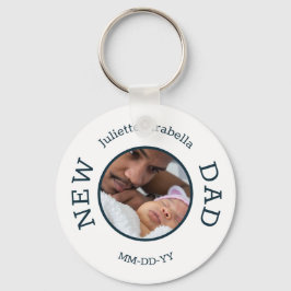New Dad First Timeパパカスタム写真パーソナライズされた キーホルダー