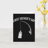 New Dad Fisherman, First Fathers Day Fishing Dad  カード (黄色い花)