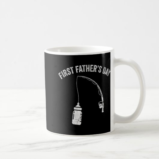 New Dad Fisherman, First Fathers Day Fishing Dad コーヒーマグカップ (右)