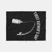 New Dad Fisherman, First Fathers Day Fishing Dad フリースブランケット (正面(横))