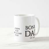 New DAD Gift Custom Text BONUS DAD Established コーヒーマグカップ (正面右)
