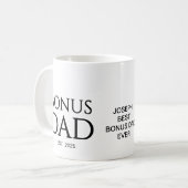 New DAD Gift Custom Text BONUS DAD Established コーヒーマグカップ (正面左)