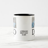 New DAD Gift Custom Text Photo DAD Established ツートーンマグカップ (中央)