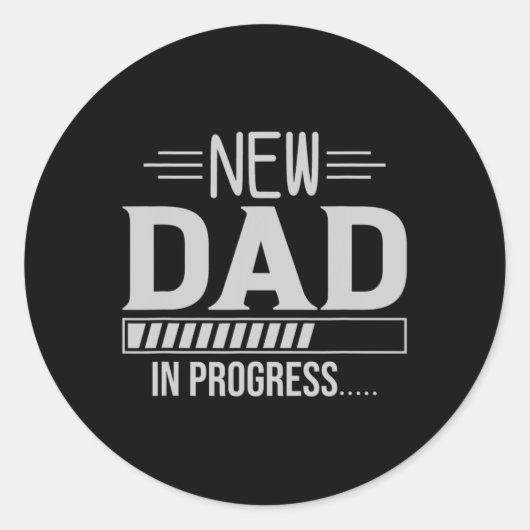 New Dad In Progress Expectant Fathers  ラウンドシール (正面)