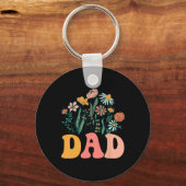 New Dad Wildflower First Birthday &amp; Baby Showe キーホルダー (正面)