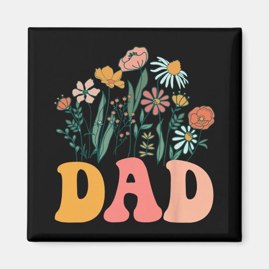 New Dad Wildflower First Birthday &amp; Baby Showe マグネット (正面)