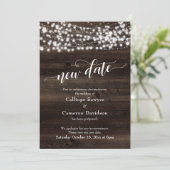 New Date Wood & Lightsが延期結婚したカード 招待状 (スタンド正面)