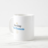 New Day, New Chances" シンプルデザイン コーヒーマグカップ (正面左)