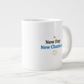 New Day, New Chances" Minimalist ジャンボコーヒーマグカップ (正面右)