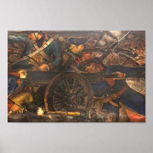 "New Deal" WPAアールデコバナーキャンバス印刷 ポスター (正面)