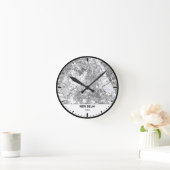 New Delhi Clock City Line Art ラウンド壁時計 (ホーム)