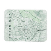 New Delhi India City Map Minimal Design マグネット (横)