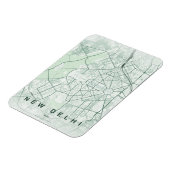 New Delhi India City Map Minimal Design マグネット (左側)