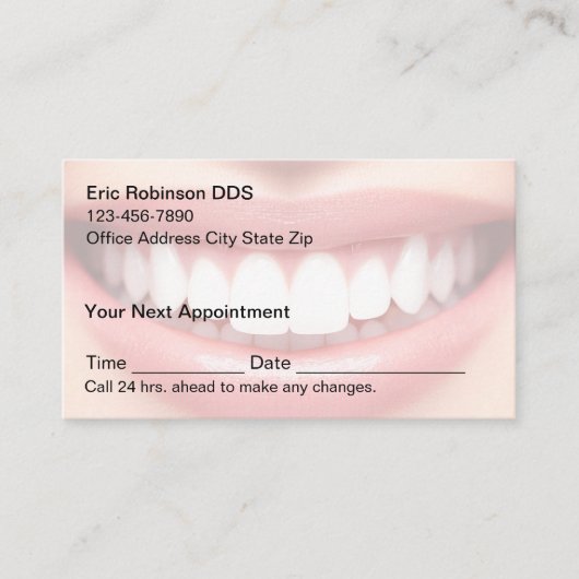 New Dentist Office Smile Appointment Cards 予約カード (正面)