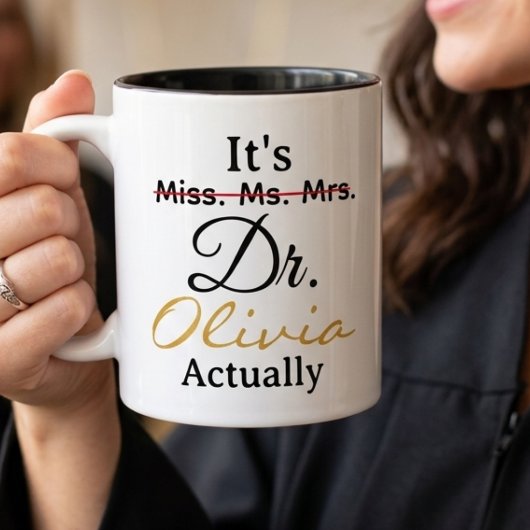 New Doctor PhD Graduation Mug Gift Custom Name  ツートーンマグカップ