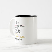 New Doctor PhD Graduation Mug Gift Custom Name  ツートーンマグカップ (正面左)