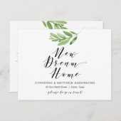 New Dream Home, Greenery, Moving Announcement ポストカード (正面/裏面)