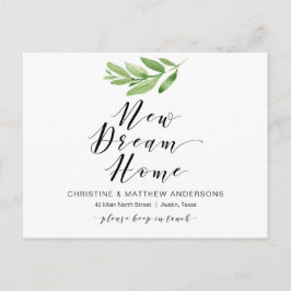 New Dream Home, Greenery, Moving Announcement ポストカード