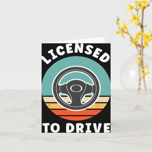 New Driver Driver's Permit Celebration Teen Driver カード (黄色い花)