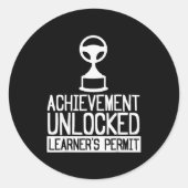 New Driver Learner Permit Driving School - Driver' ラウンドシール (正面)