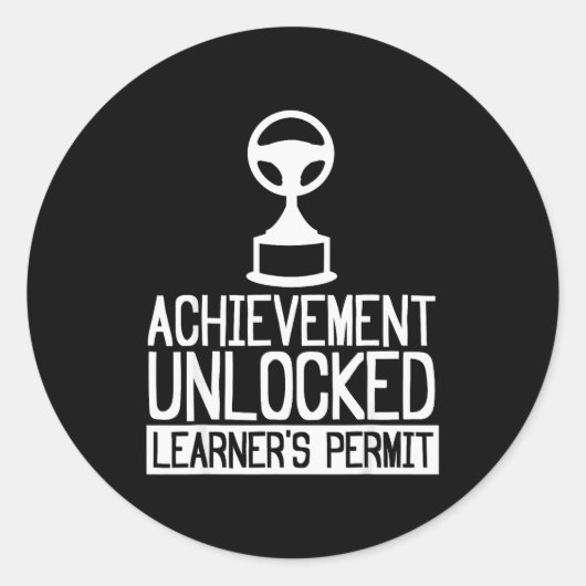 New Driver Learner Permit Driving School - Driver' ラウンドシール (正面)