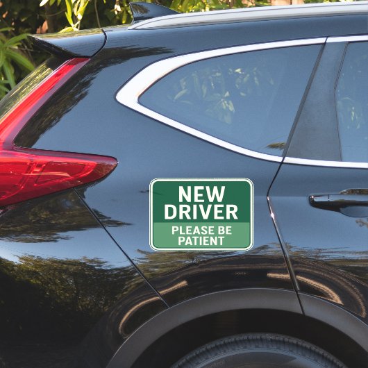 New Driver - Please Be Patient Green Road Sign シール (車体側面)