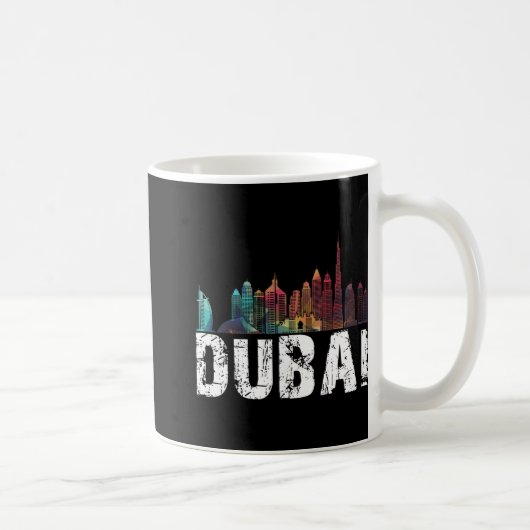 New Dubai Love Skyline Uni For Holidays In Dubai  コーヒーマグカップ (右)