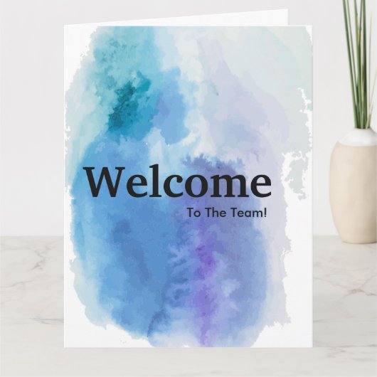 New Employee Welcome Watercolor Card カード (正面)